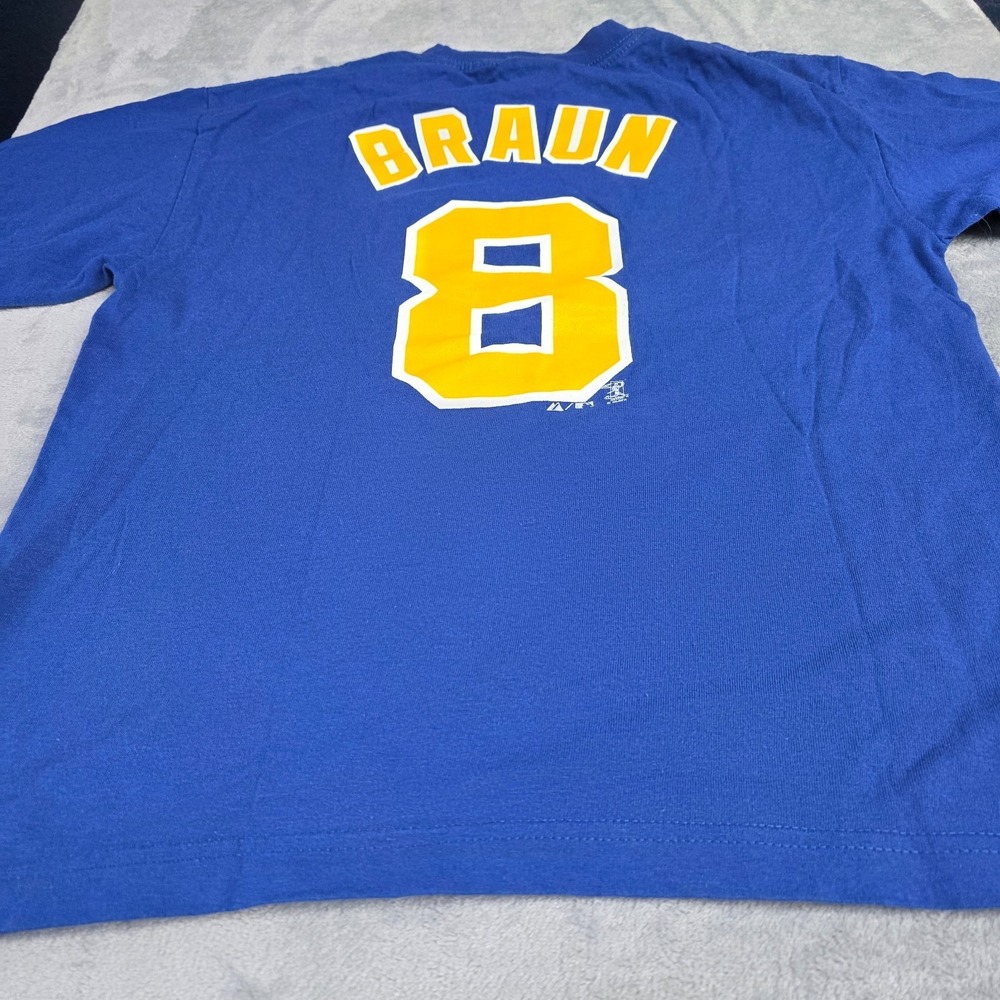 Milwaukee Brewers Ryan Braun #8 Majestic Graphic Shirt Youth L - Picture 3 of 5